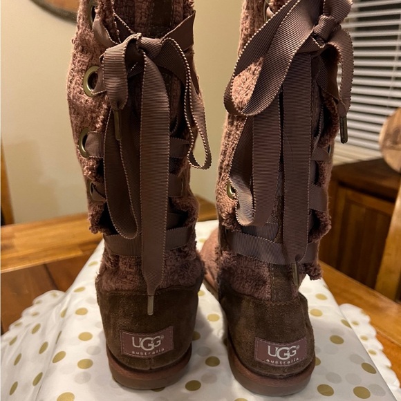 UGG Boots Womens Size 7 Tweed Lace Up Heirloom Like New - Picture 4 of 7